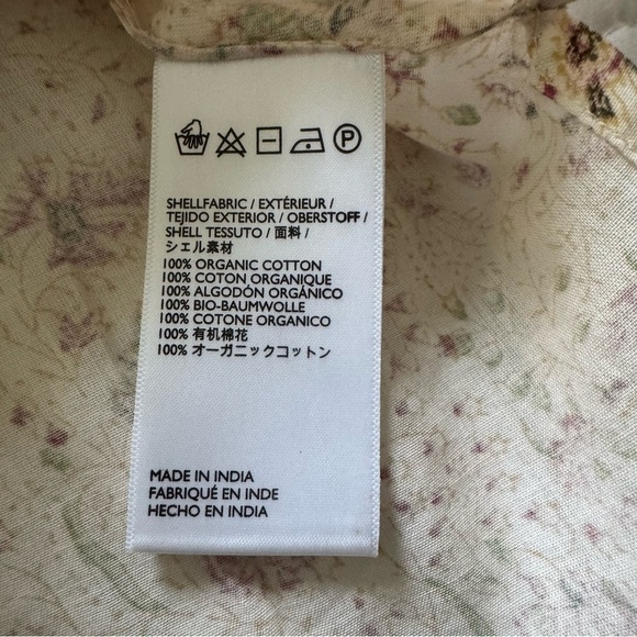 Cleobella Katy Victorian Floral Cream Ruffled Tie Front Blouse size XS - Picture 10 of 12